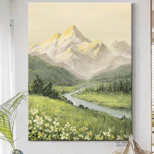 Tranh Sơn Dầu Phong Cảnh Núi Xanh - PCN2501